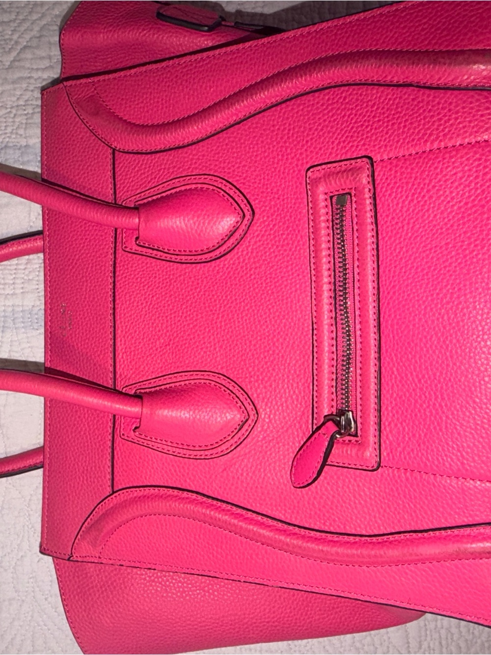 Pink Leather Tote Bag - Structured Designer-Style Handbag luxury